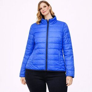 👉 SALE: Wild Fable blue puffer Winter jacket zipper front Size: L